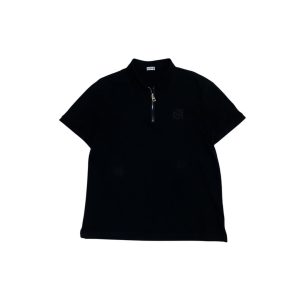 Loewe Black Half-Zip Polo Shirt – Minimalist Designer Street Style
